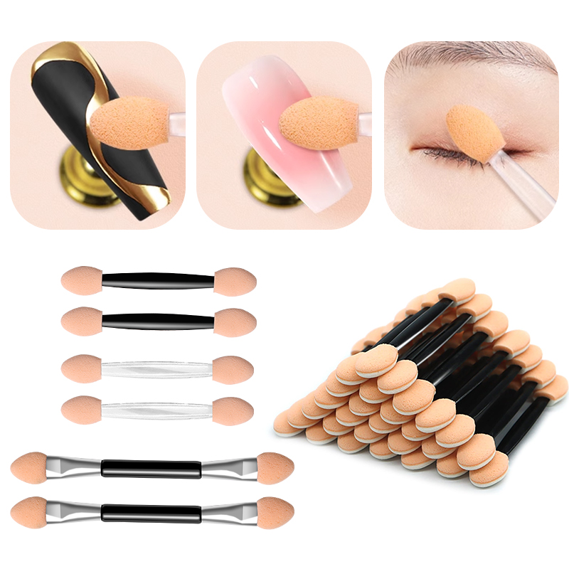 Beauty Makeup Background - 10/30/50PCS Dual Ended Disposable Nail Sponge