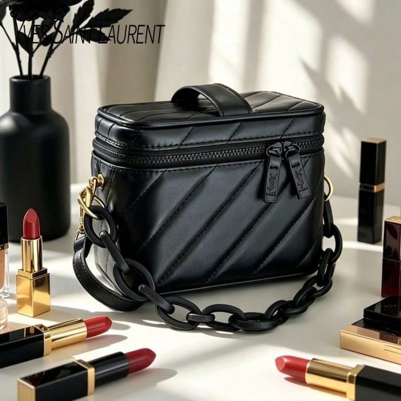 Ysl Beauty Makeup Bag - Yves Saint Laurent’s Bag Black Quilted