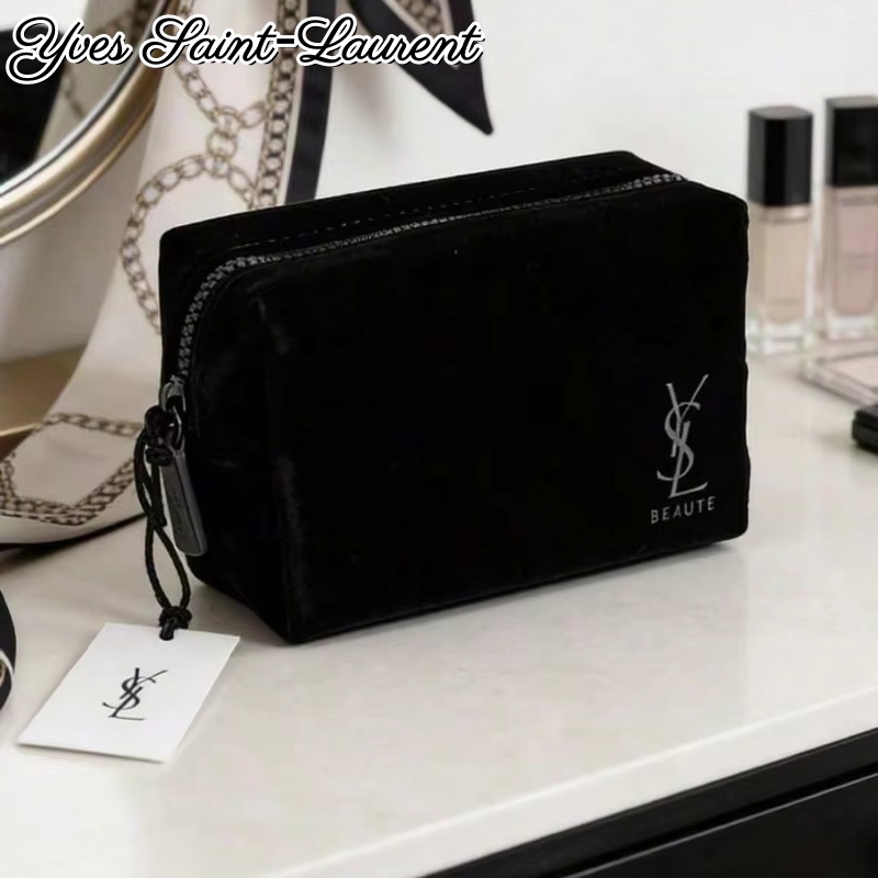 Ysl Beauty Makeup Bag - YSL Style Black Printed Cosmetic Storage