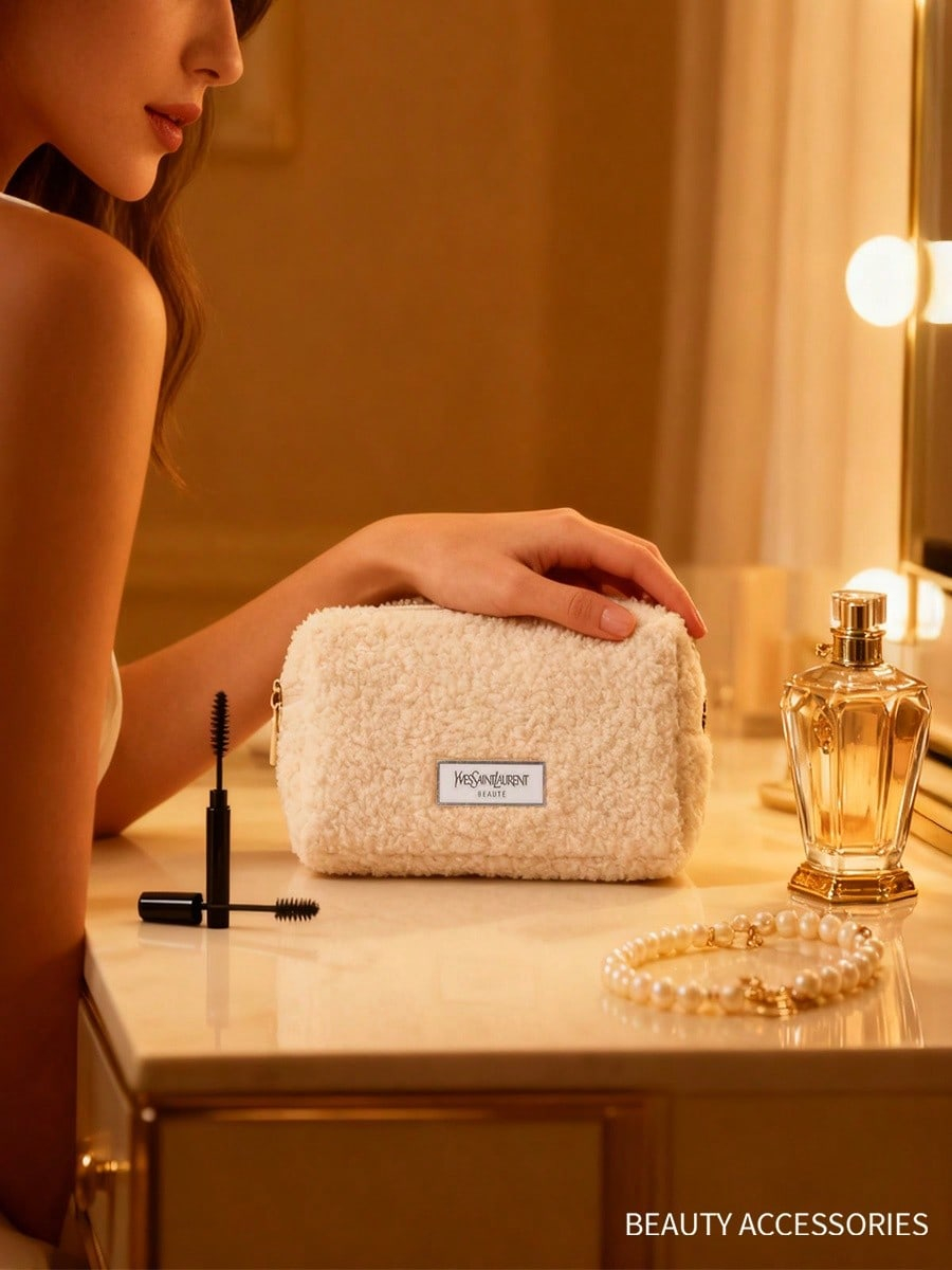 YSL Women's Medium White Handh - Ysl Beauty Makeup Bag ulasan dan harga