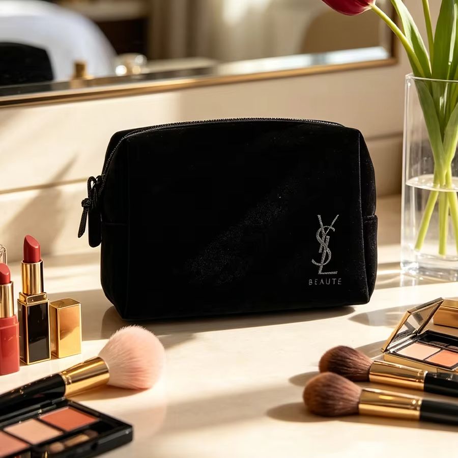YSL’s Bag Black Printed Cosmet - Ysl Beauty Makeup Bag ulasan dan harga