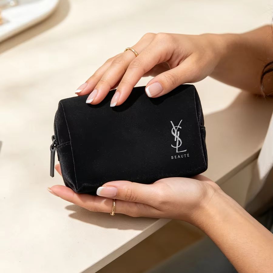 YSL’s Bag Black Printed Cosmet - Ysl Beauty Makeup Bag ulasan dan harga