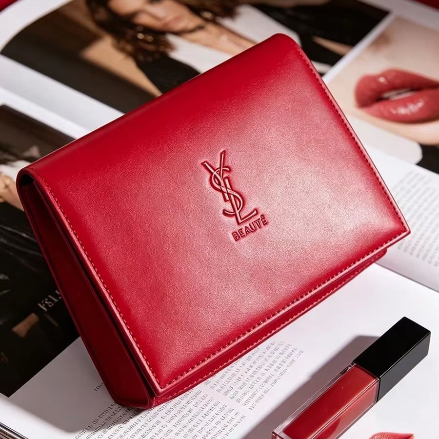 YSL’s Bag Elegant Red Quilted  - Ysl Beauty Makeup Bag ulasan dan harga