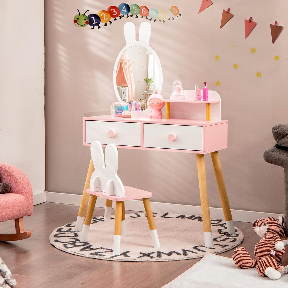EY Kids Vanity, Rabbit Themed  - Beauty Makeup Chair ulasan dan harga