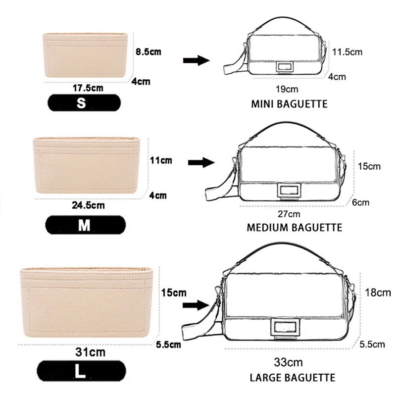 1PC Felt Insert Bag Organizer, - Ysl Beauty Makeup Bag ulasan dan harga
