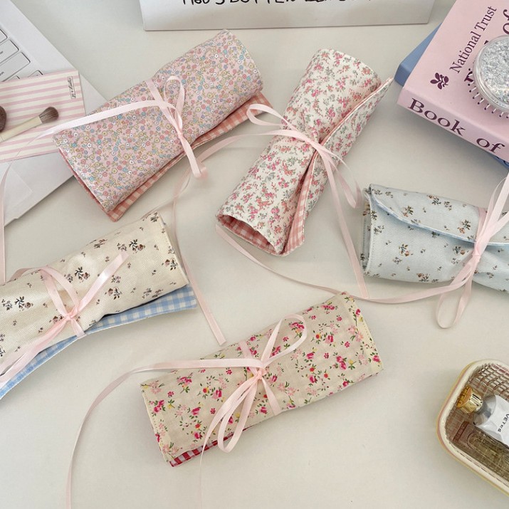 Fabric Floral Makeup Brush Sto - Beauty Bag Makeup ulasan dan harga