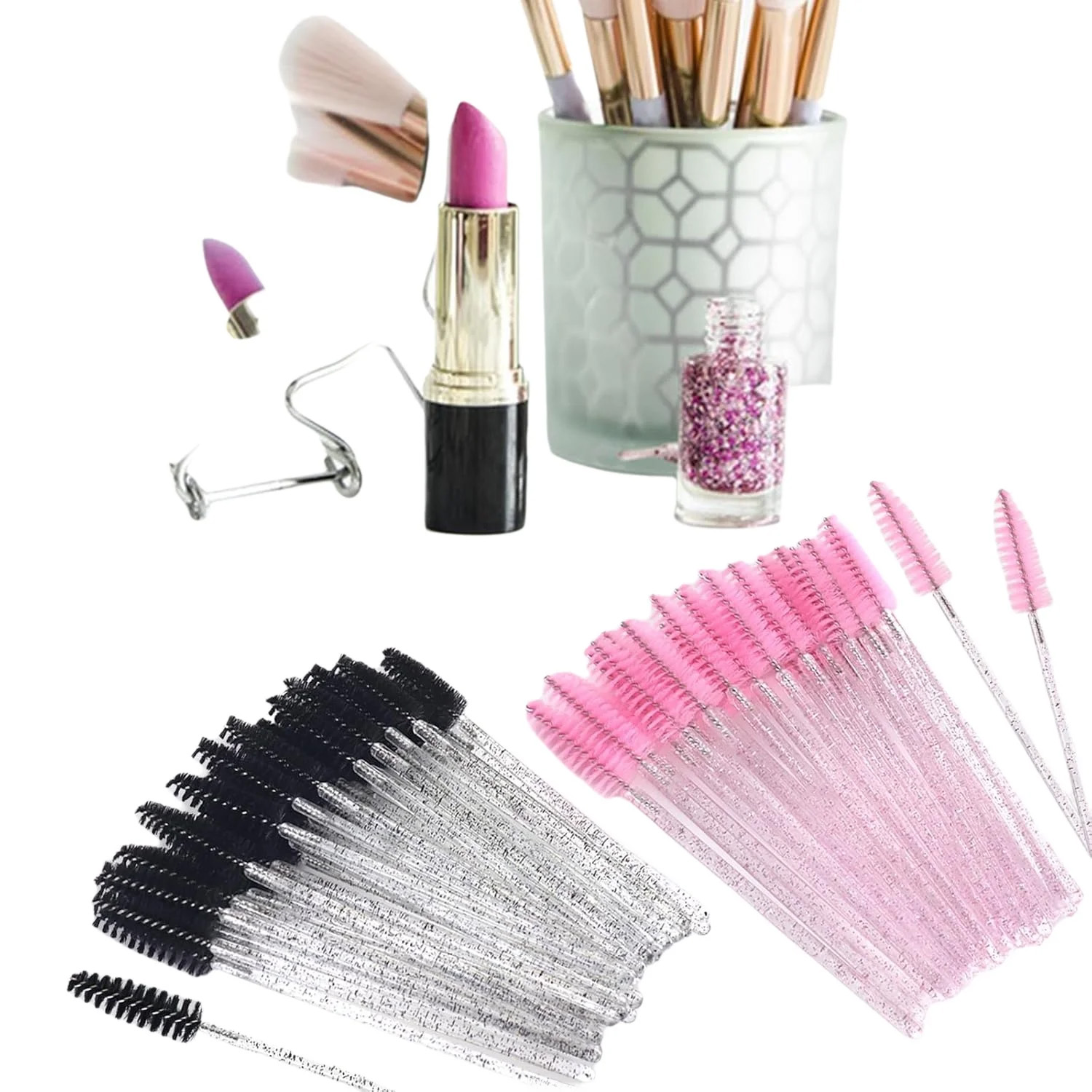 500pcs Eyelash Brushes Wands f - Beauty Makeup Background ulasan dan harga