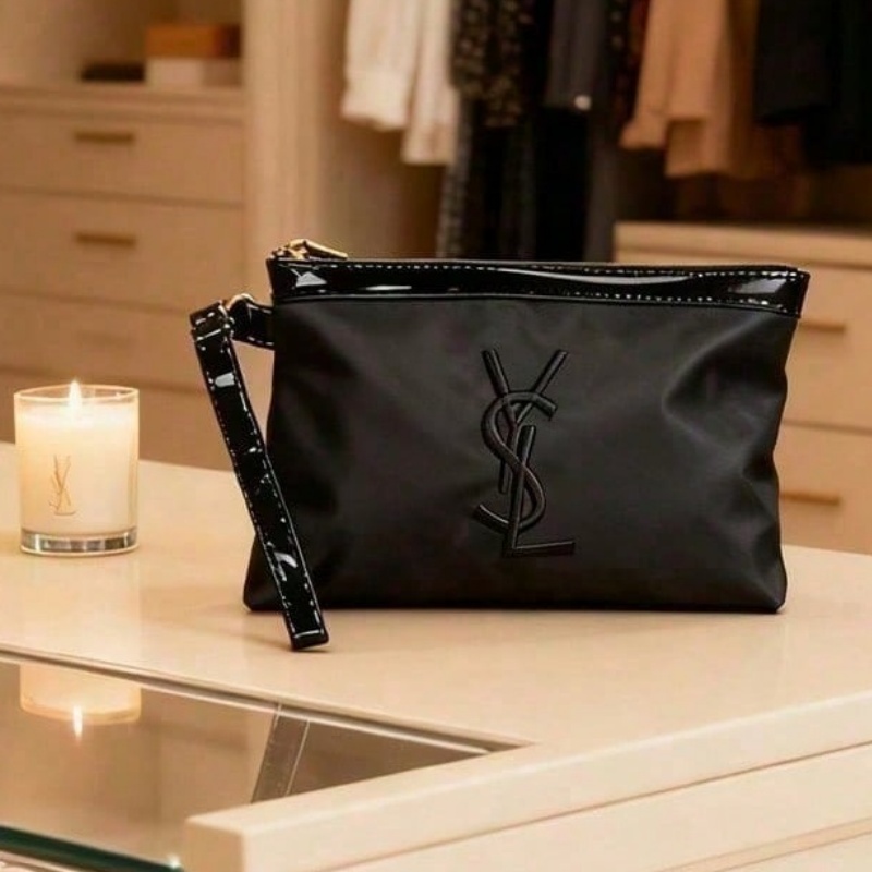 YSL Classic Cosmetic Bag For W - Ysl Beauty Makeup Bag ulasan dan harga