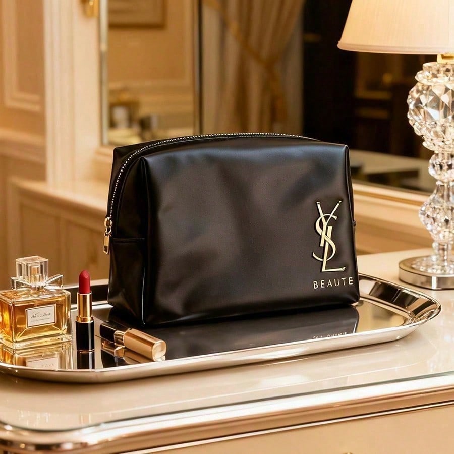 YSL Designer Classic Black Cos - Ysl Beauty Makeup Bag ulasan dan harga