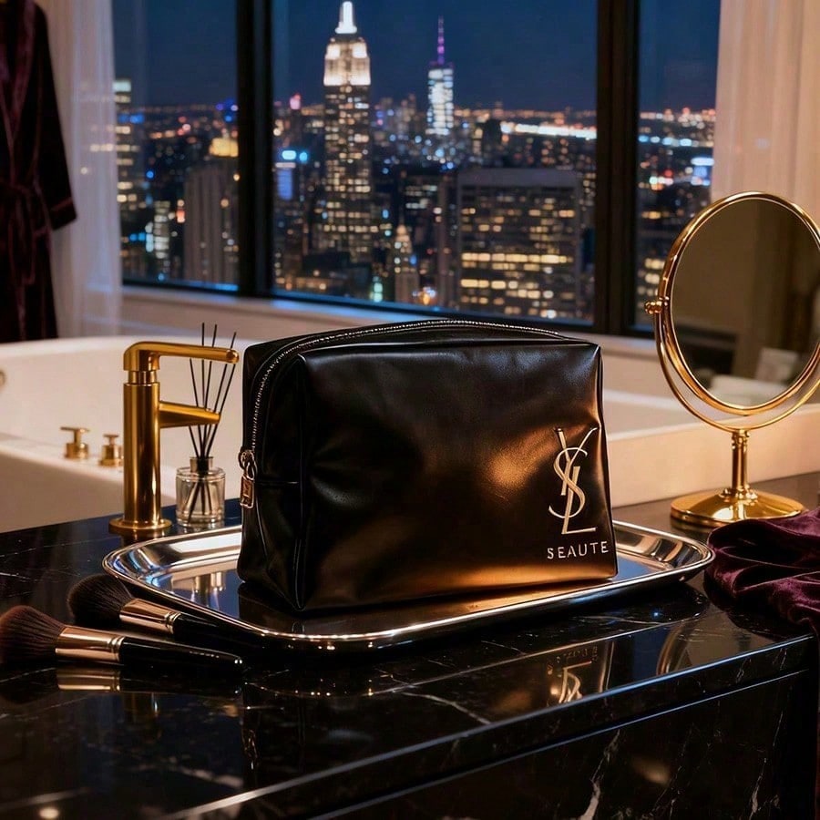 YSL Designer Classic Black Cos - Ysl Beauty Makeup Bag ulasan dan harga