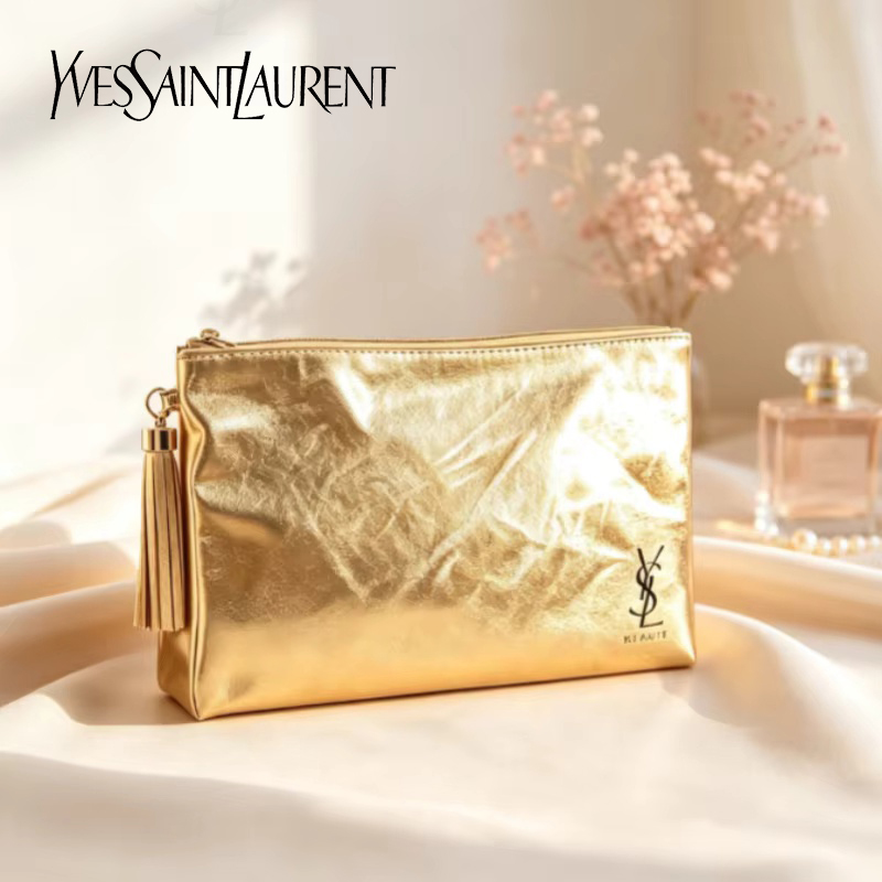 YSL Golden Cosmetic Bag, Porta - Ysl Beauty Makeup Bag ulasan dan harga