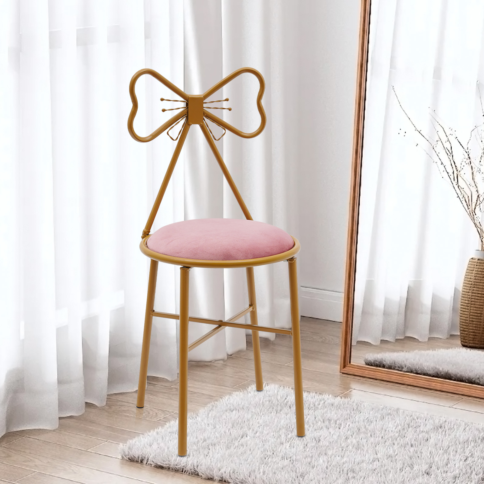 Butterfly Bow Tie Vanity Chair - Beauty Makeup Chair ulasan dan harga