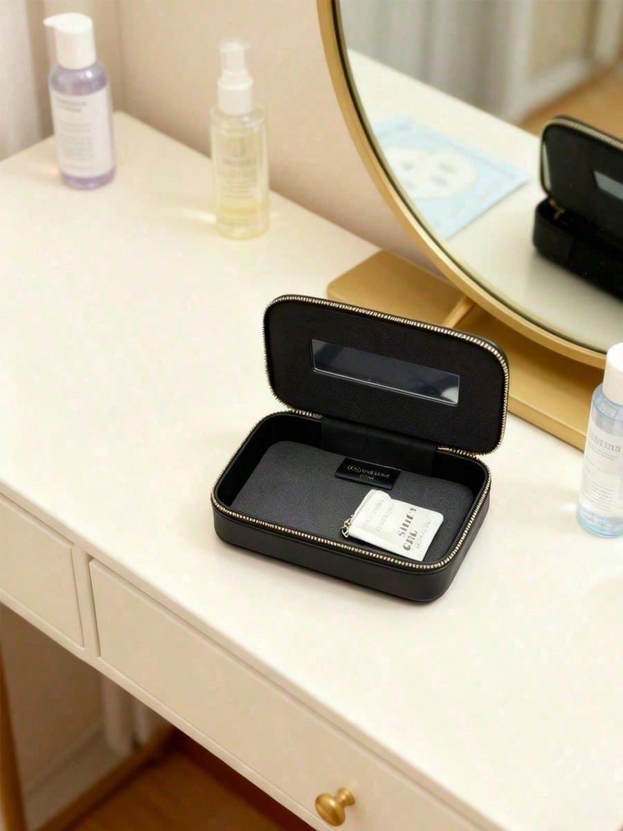 YSL Black Glossy Zipper Cosmet - Ysl Beauty Makeup Bag ulasan dan harga