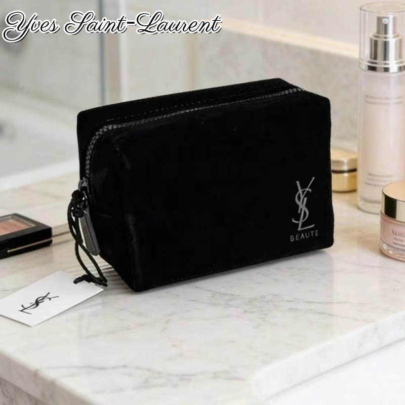 YSL Style Black Printed Cosmet - Ysl Beauty Makeup Bag ulasan dan harga