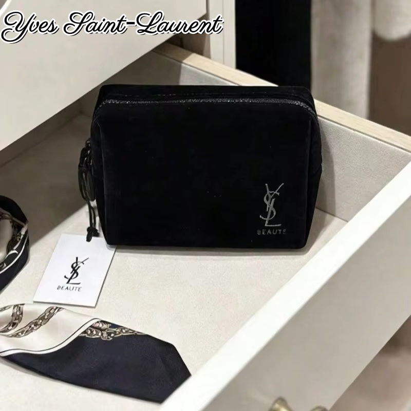 YSL Style Black Printed Cosmet - Ysl Beauty Makeup Bag ulasan dan harga