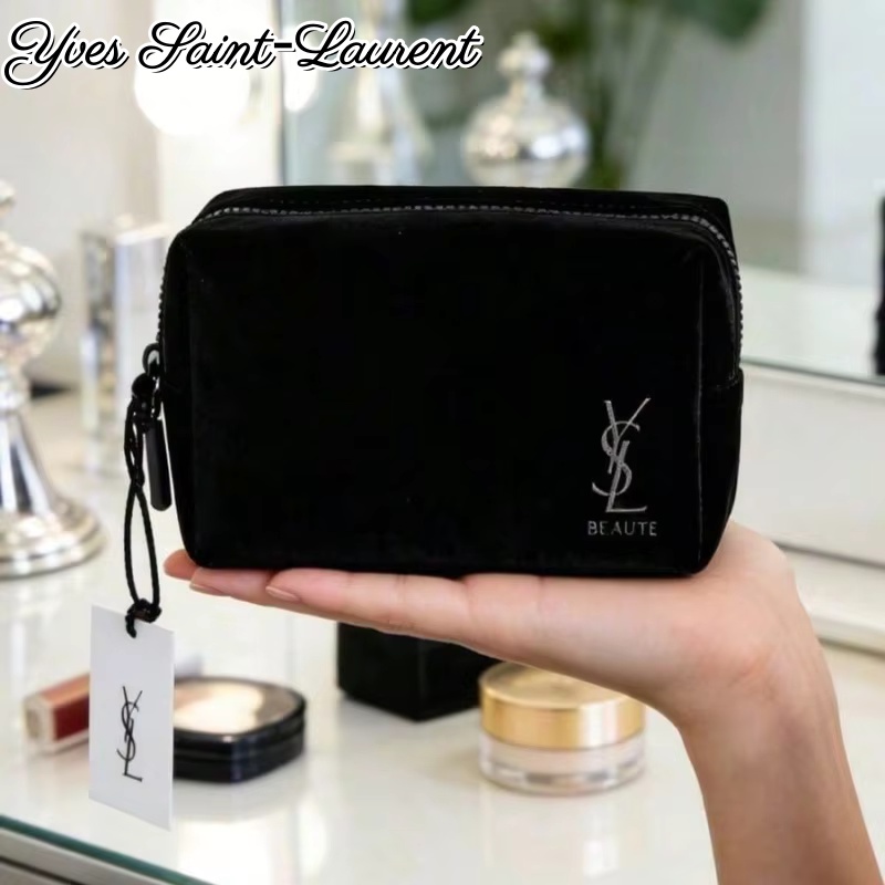 YSL Style Black Printed Cosmet - Ysl Beauty Makeup Bag ulasan dan harga